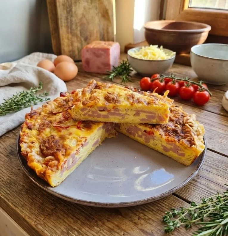 Quiche Rapid cu Șuncă și Cașcaval – Gata în 40 de minute