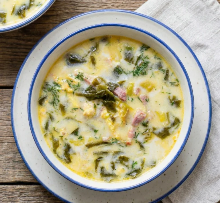 Ciorbă de Salată cu Afumătură și „Papară” (Rețeta Autentică din Ardeal)